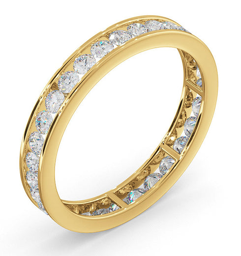 Mens 1ct H/Si Diamond 18K Gold Full Band Ring